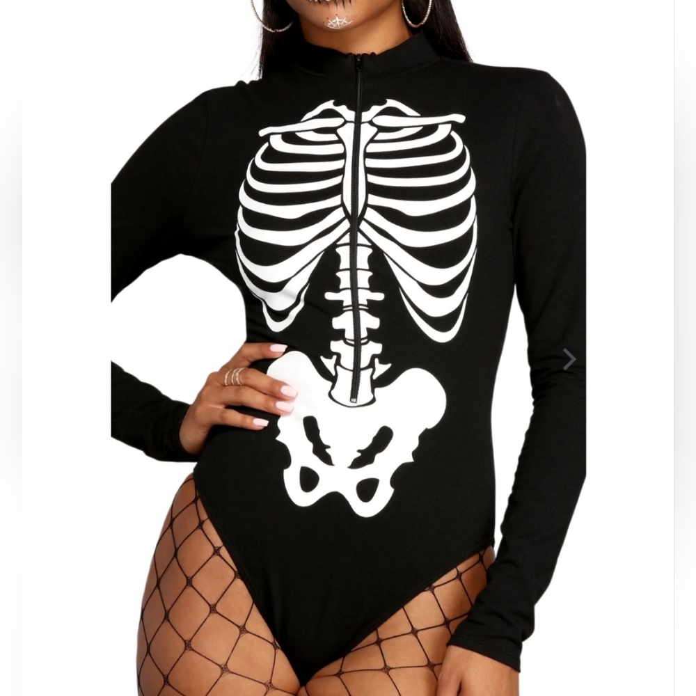 Windsor Sultry Sexy Skeleton Babe gothic Bodysuit